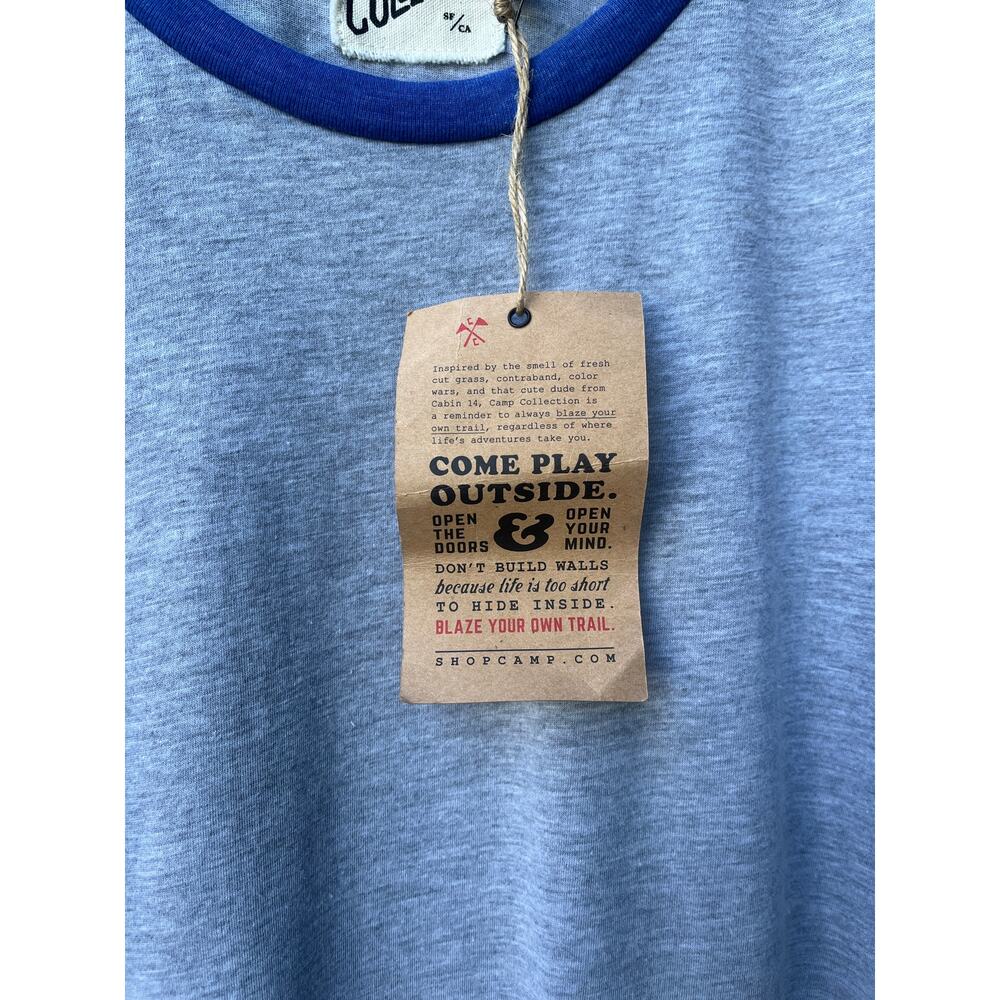 CAMP Collection Tommy Raglan Tee Blue White NWT Size Medium - Picture 6 of 6
